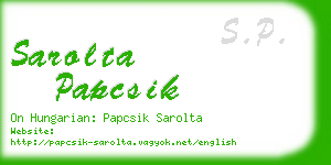 sarolta papcsik business card